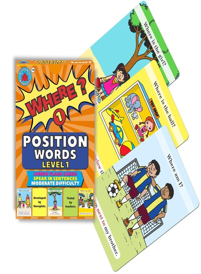 Brainy Bug Resources Audio-Enabled Flashcards | 30 Position Words - Level 1 | Audio in Hindi, English, Tamil, Telugu, Kannada, Punjabi | Prepositions | Spoken English | Special Needs Kids - Image 1